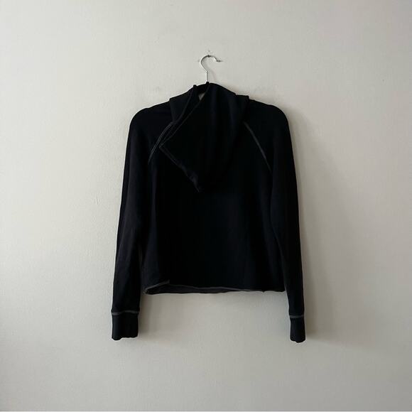 Sundry Black Striped Hooded Sweatshirt - Picture 6 of 6